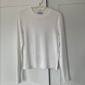 COS Women's White Long Sleeve Top size S